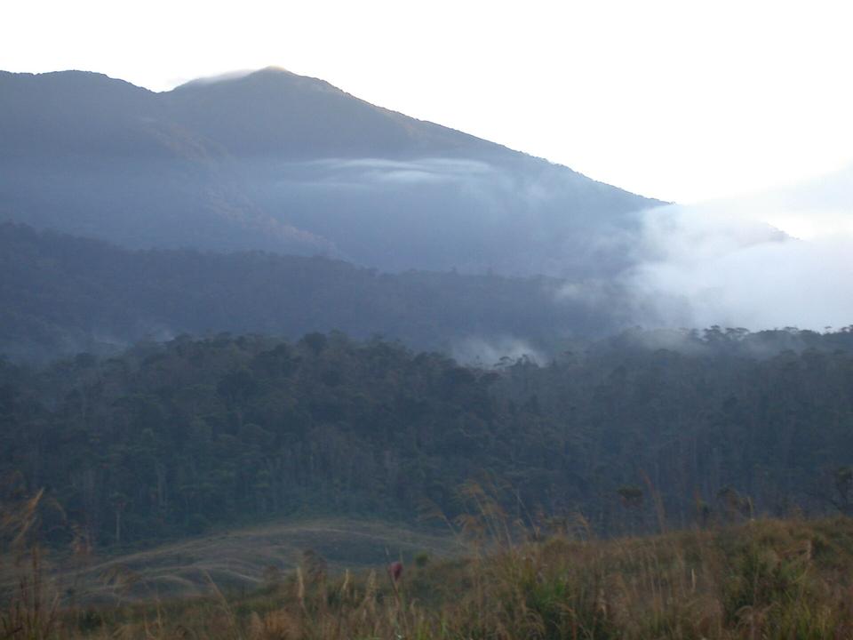 Mountain ridges under cloud on the island of New Guinea
