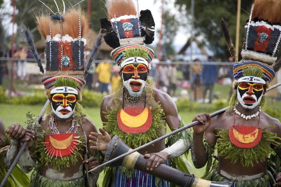 Community gathering in the Papua New Guinea highlands