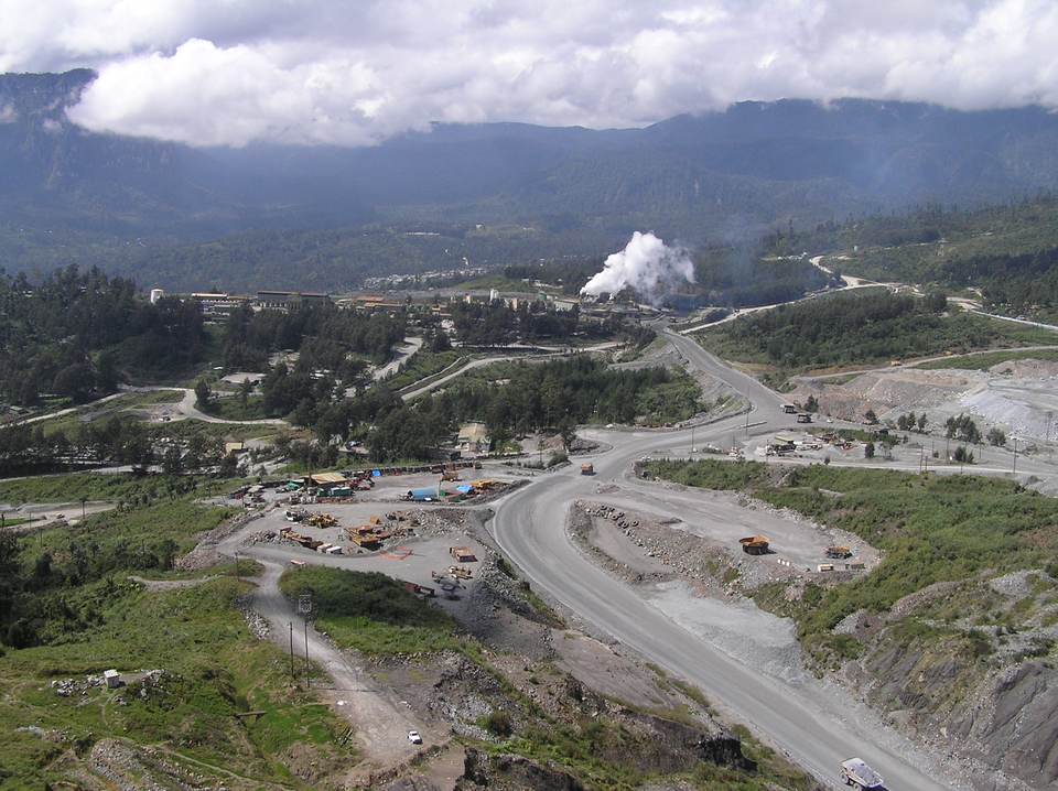 Gold mine landscape in Papua New Guinea
